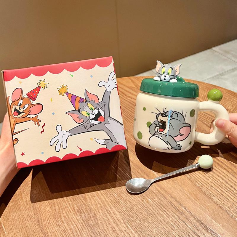 Cat and Mouse Joint Ceramic Mug Boys and Girls Birthday Gift Large Capacity Drinking Cup Couple Birthday Gift