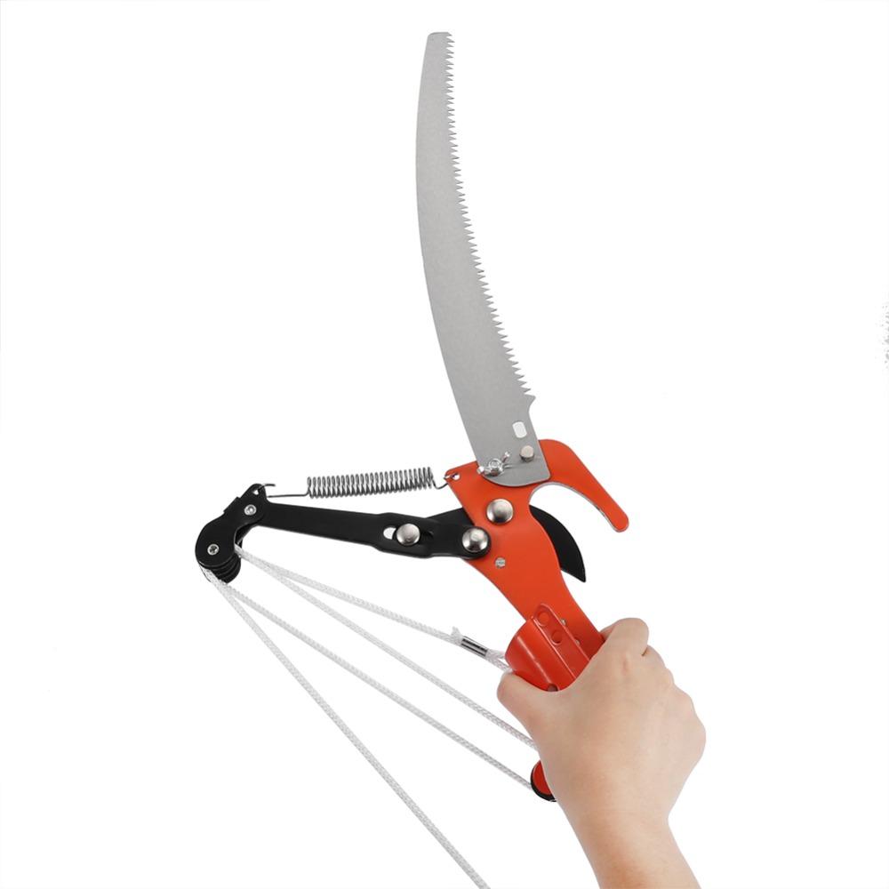Durable Metal Pruning Shears Red 2 in 1 Tree Pruner Extendable Sharp Edge Scissor Saw