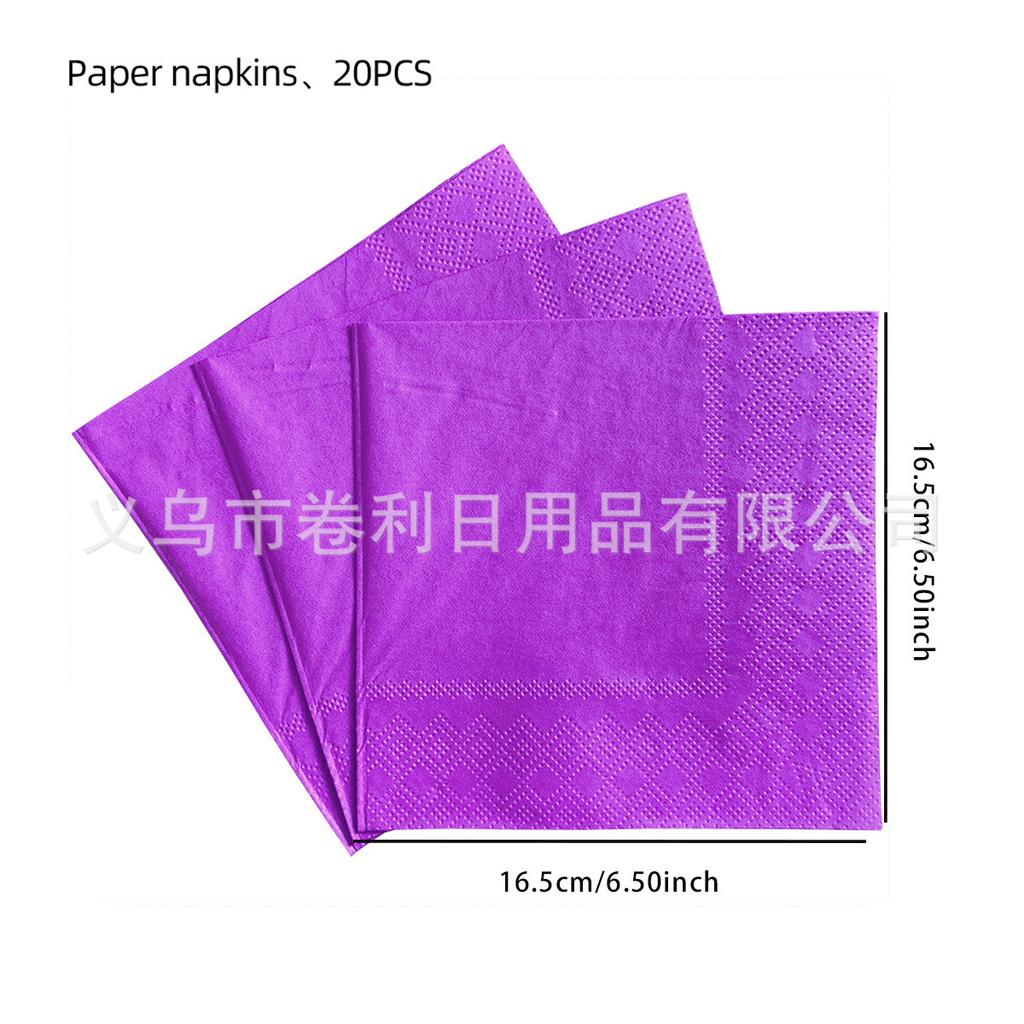 Custom Printing Solid Color Bronzing Logo Tissue Handkerchief Paper All Kinds Of Festivals Birthday Party Exhibition Napkin Decoration