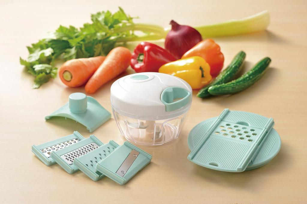 Kakusei Happy Handy Chopper Plus Chopper with x x Perfect for Baby and Nursing Easy and HHC-P, Slicer, 12.5cm 12.6cm 9.2cm, Vegetables, Food, Care.