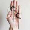 Black Moon Long Sword Silver Earrings - Stylish Pendant Gift