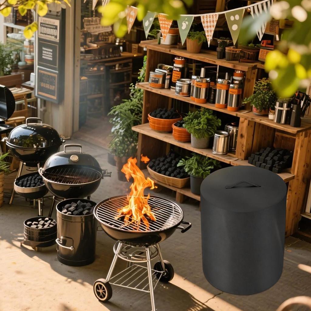 Heater Cover Dust-proof Oxford Fabric Drawstrings Design Protector Round Patio Fire Pit Covers for Yards Porches Gardens Lawn