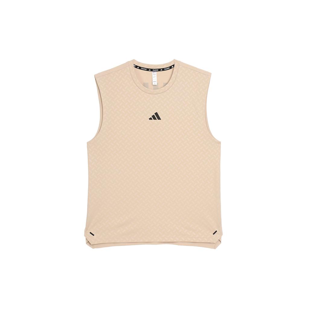 Adidas Round Neck Quick-Drying Comfort Sports Fitness Vest Men Tops Light-Brown Black JD8460