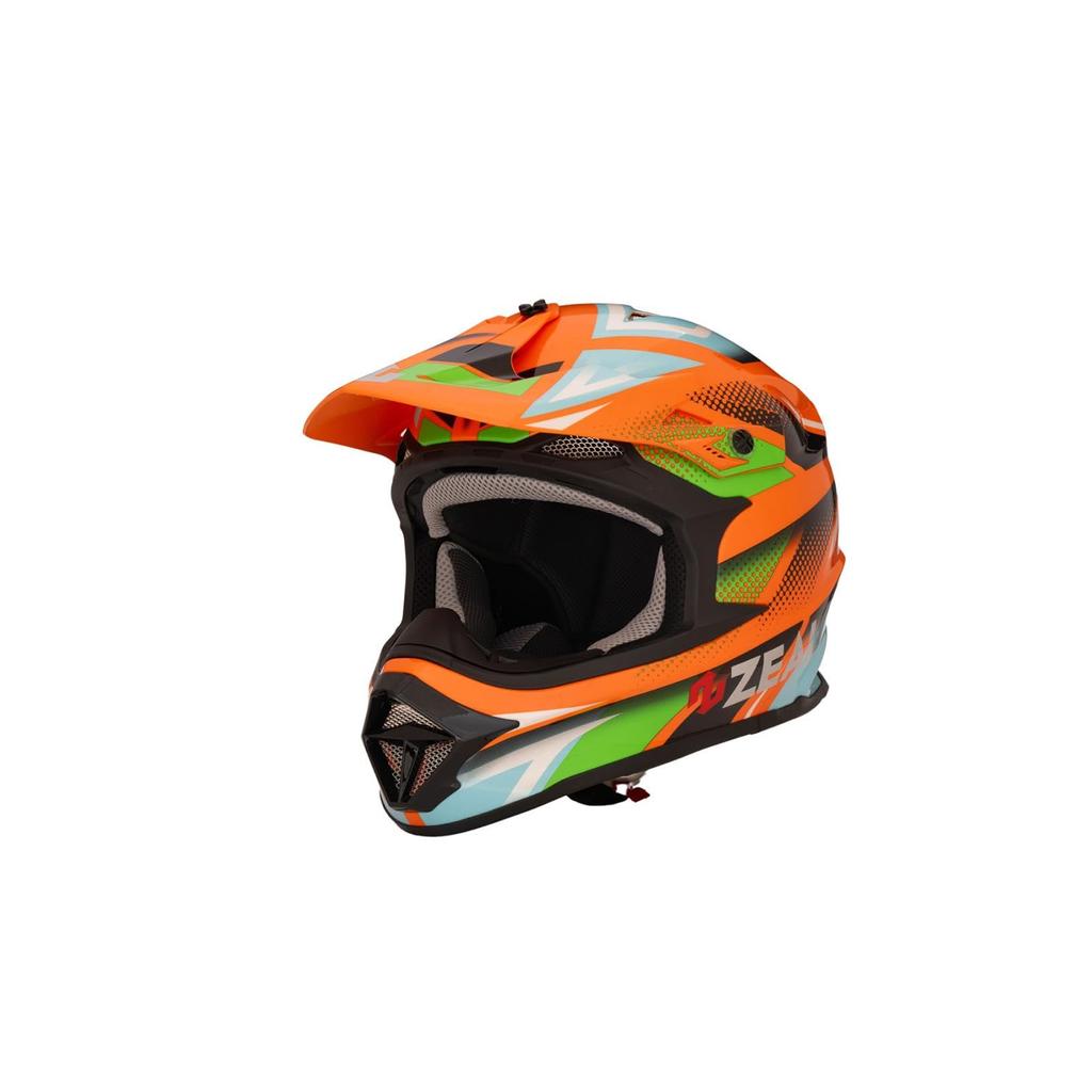 ZEALOT Mud Jumper 2 Helmet Graphic S Size Off-Road Off-Road Orange/Blue 55-56cm MJ0016/S
