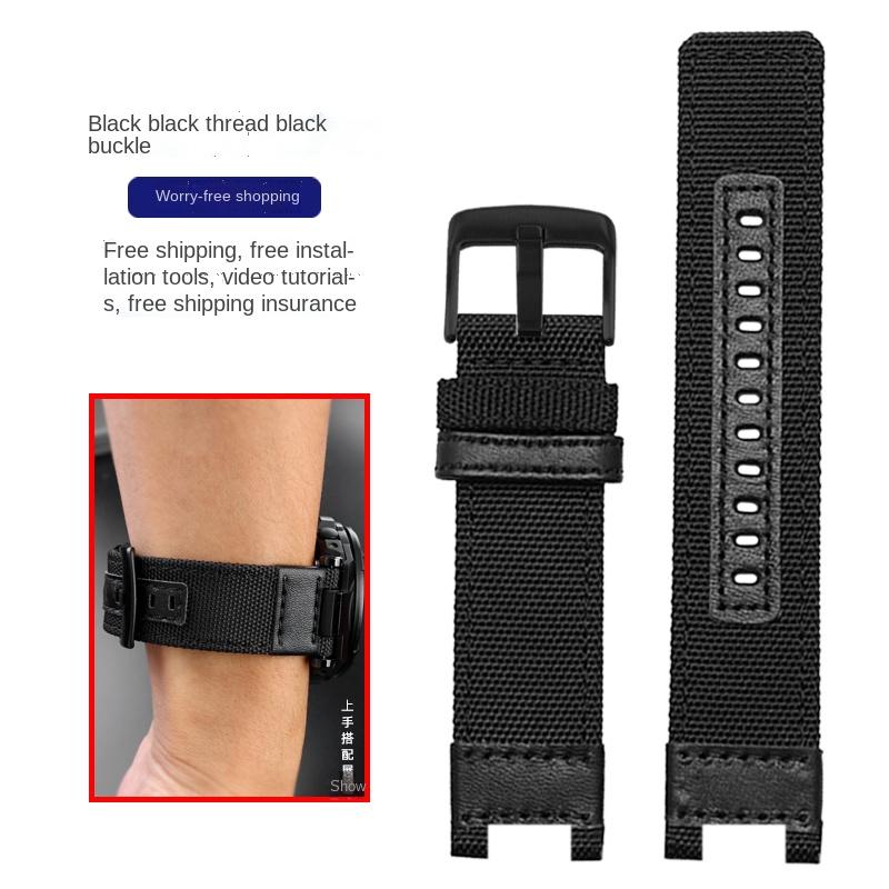

For Casio g-shock GST-B100/GST-S100G/GST-W300G/GST-400G//W330 GST-410 men s Nylon canvas watch strap sports waterproof band