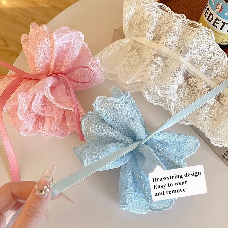 Lace Drawstring Hair Ring Women Big Size High-end Feel Versatile Sweet Hair Accessories