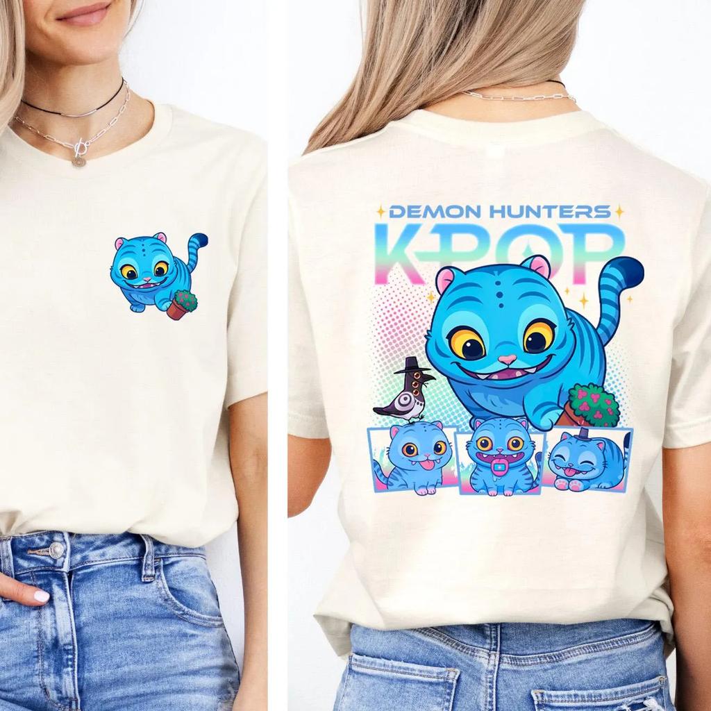 Derpy the Tiger And Bird Demon Hunter Tiger Shirt Ladies Clothes Fashion Harajuku Kawaii T-shirt Women's Y2K Clothing