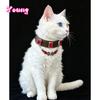 Luxury Leather Dog Collar with Detachable Agate Charm & Magnetic Ruby Gemstone Decor Pet Necklace Handmade Collar for Dogs Cats