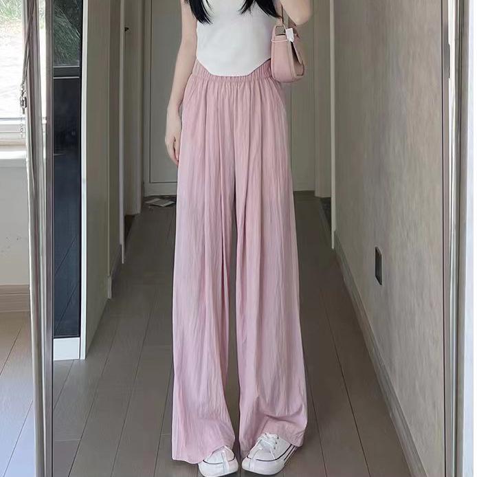 Nové podzimní a zimní pletené oblačné kalhoty s vysokým pasem: Volné, ležérní kalhoty se širokými nohavicemi