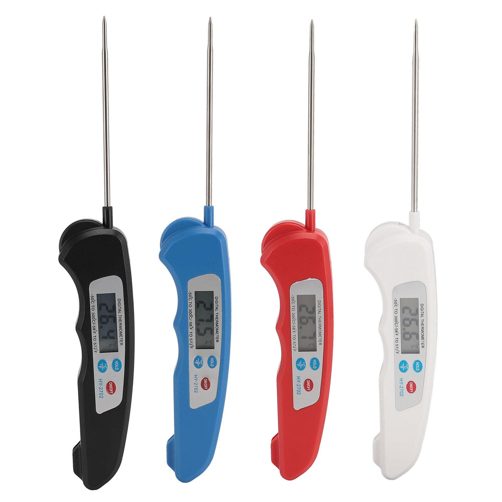 

Цифровой термометр для мяса с длинным зондом, складной измеритель температуры пищевых продуктов для кухни, приготовления пищи на открытом воздухе, гриля Black