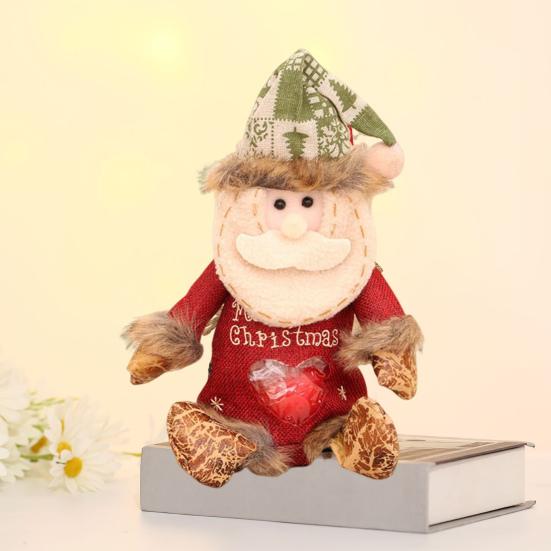 3Pcs Christmas Gift Bags Snowman Santa Elk Patterns Decorative Candy Bags