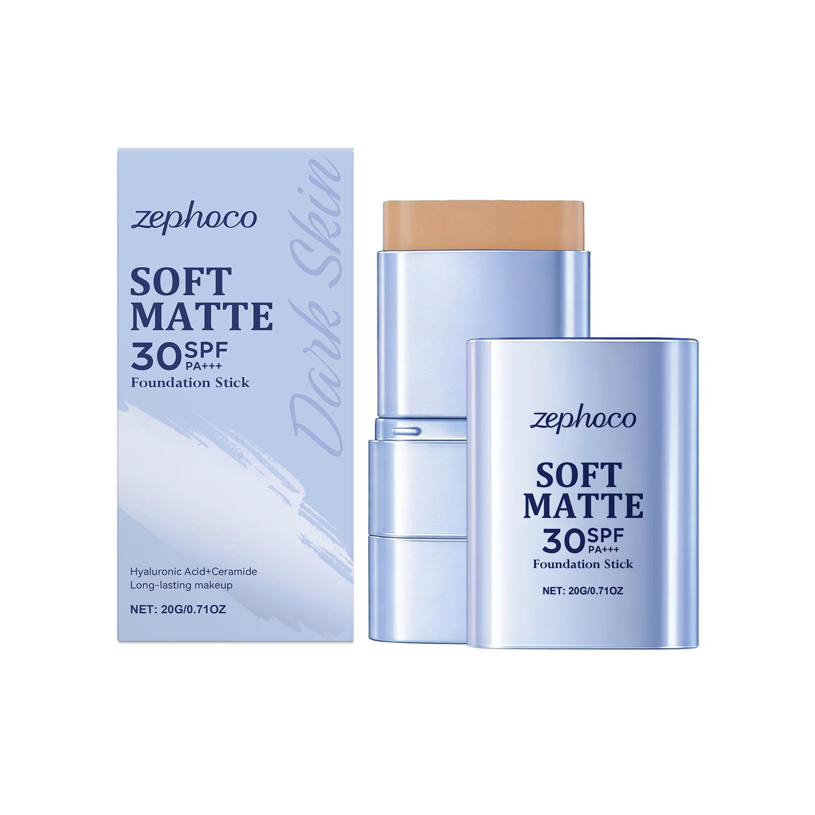 Zephoco 2-in-1 Soft Mist Foundation Stick: Lightweight, Silky, Skin-Adhering, Natural Flawless Makeup. 20g