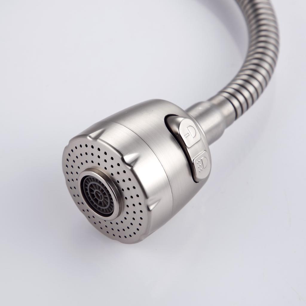 Flexible Single lever Hole Mixer Cold and Hot Water Tap Stainless steel Brushed Sink On-board installation Kitchen Faucet
