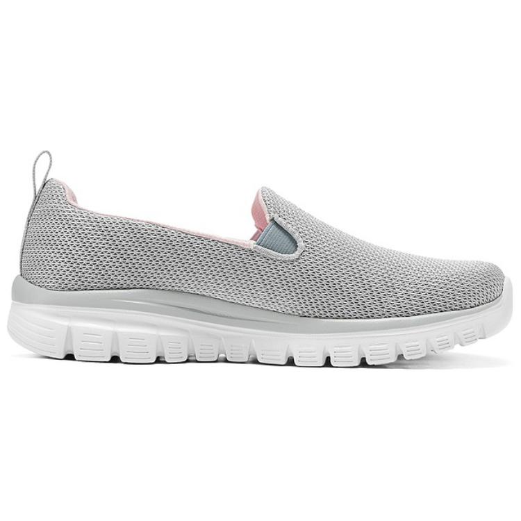 Skechers Sport Lifestyle Series Comfortable Low-Top Casual Shoes Women Sneaker Gray Pink 100842-LGPK