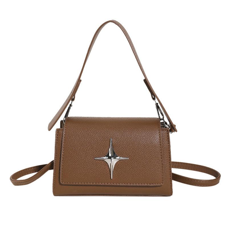 

Chic Street Style Pu Rectangle Handbag For Women With Litchi Texture And Magnetic Closure