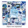 50 Blue Y2K Digital Graffiti Stickers Ins Style Retro Creative Decorative Mobile Phone Case Tablet Notebook Stickers
