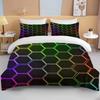 3D Geometric Hexagonal Rhombus Print Bedding Set Duvet Cover 1 Duvet Cover 2 Pillowcases Adult and Kids Bedding Set Luxury Gifts