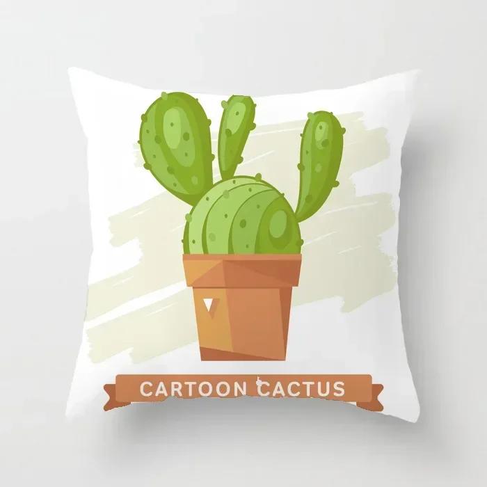 40/45/50cm Cactus Print Throw Pillow Cover Succulent Desert Plant Cushion Cover for Home Sofa Chair Pillow Cover