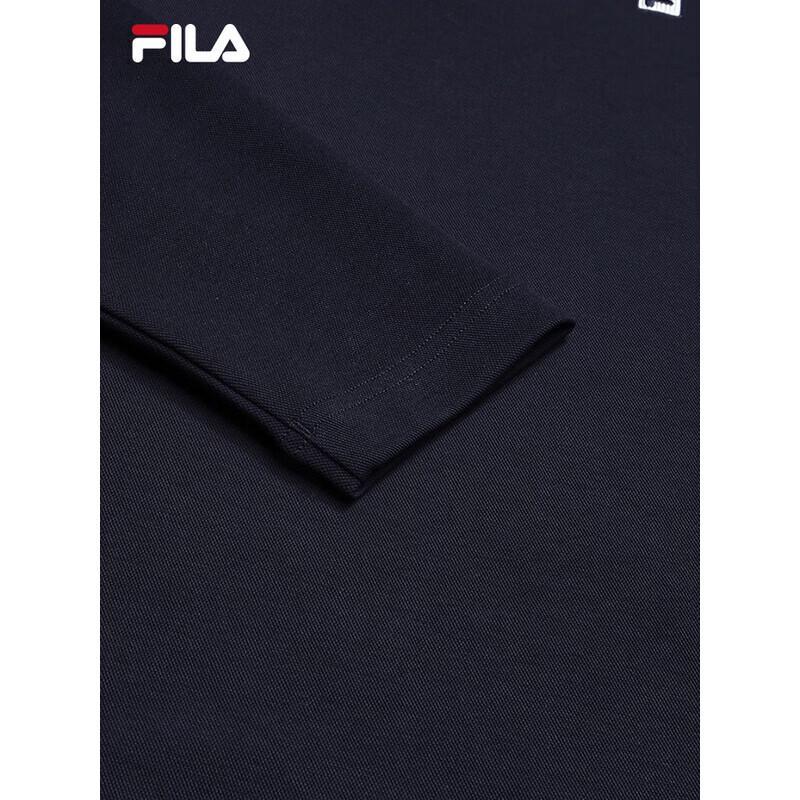 FILA Men's Knitted Long-Sleeve Polo Shirt