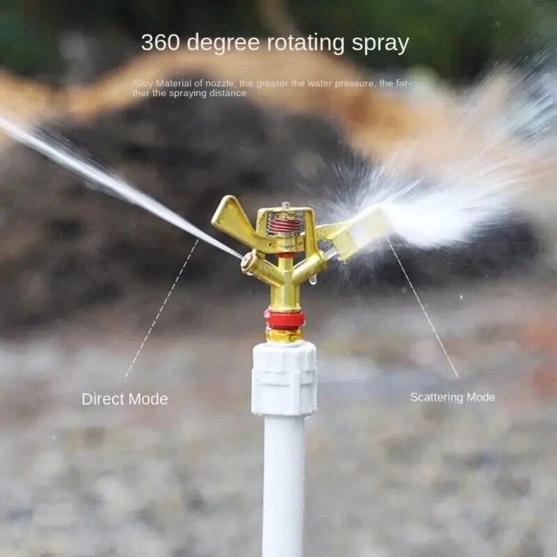 1pc 360 Degree Rotation Lawn Impact Sprinkler WateringSprinklers Male Metal Pulsating Farm Sprinklers For Garden IrrigationAgric