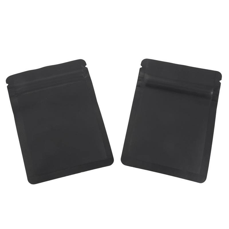 100er Pack Geruchsdichte Beutel - 7,6 x 10,2 cm Wiederverschließbare Mylar-Beutel Folienbeutel Flacher Beutel mit Reißverschluss Matt Schwarz Qualität