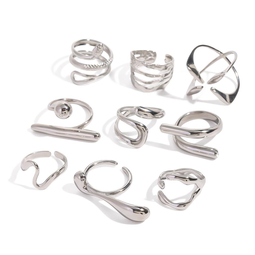 Stainless Steel Exaggerated Opening Ring, High-end Finger Ring, Titanium Steel Hand Accessory