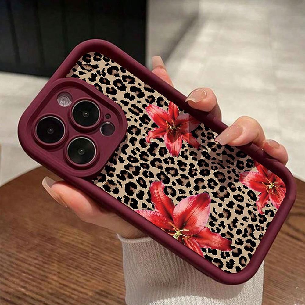 Pink Bow Lily Flower Leopard Print Pattern Phone Case For iPhone 17 16 15 14 13 12 11 Pro Max XS X XR 7 8 Plus 16E 17 Air Cover