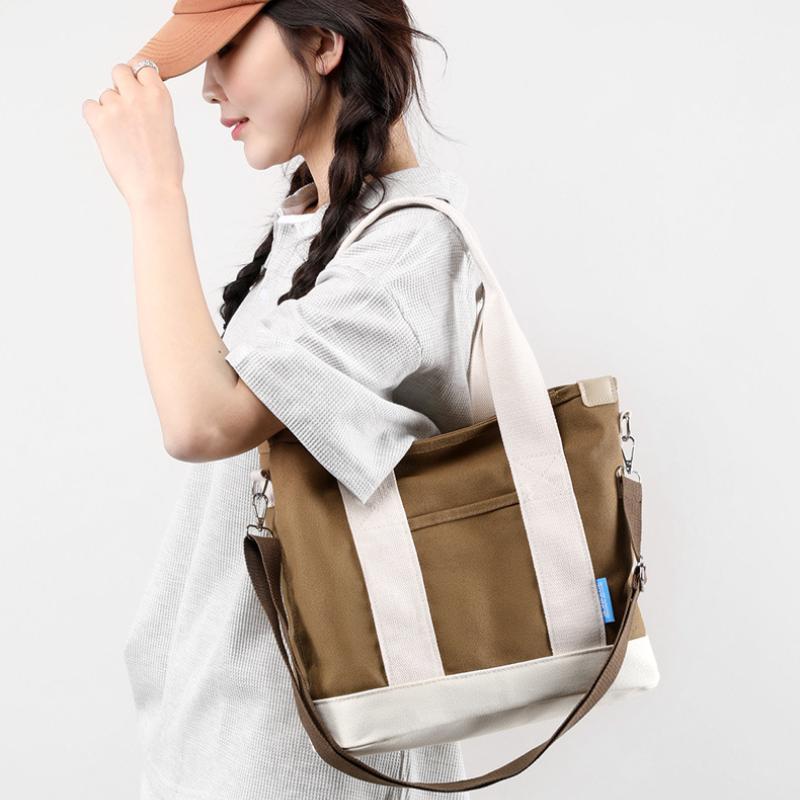 Canvas Bag Multi-pocket Cross-body Female 2024 New Mom Small Leisure Travel Small Shoulder Bag