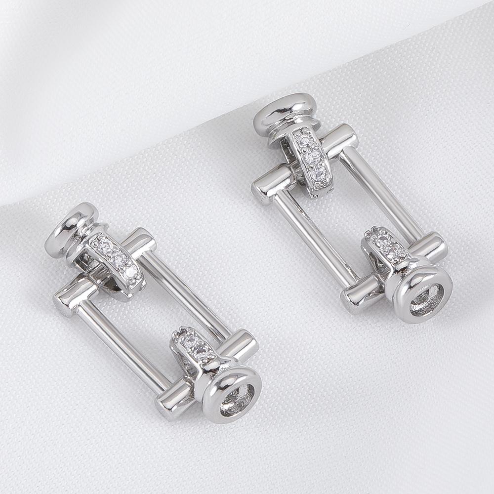 

1Pc Copper Rectangular Double Clasp Connectors End Clasps For DIY Bracelet Necklace Beading Clasp Jewelry Accessories Materials 1Pc