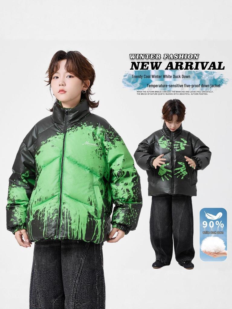 Piumino alla moda per ragazzi 2026 sensibile alla temperatura: 90% Piuma d'Anatra Bianca per Bambini Più Grandi.