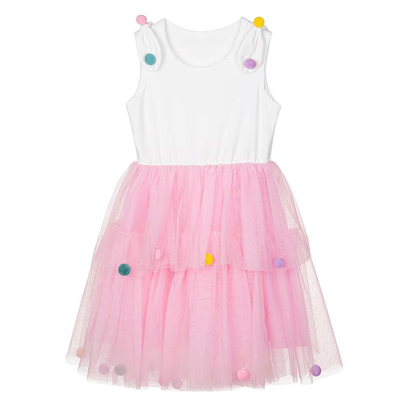 FULUOMI Girls Sweet Mesh Sleeveless Princess Dress 150