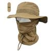 Outdoor Sonnenschutz Camouflage Hut & Sturmhauben Set: Winddicht, Sonnenschutz für Bergsteigen, Angeln & Radfahren