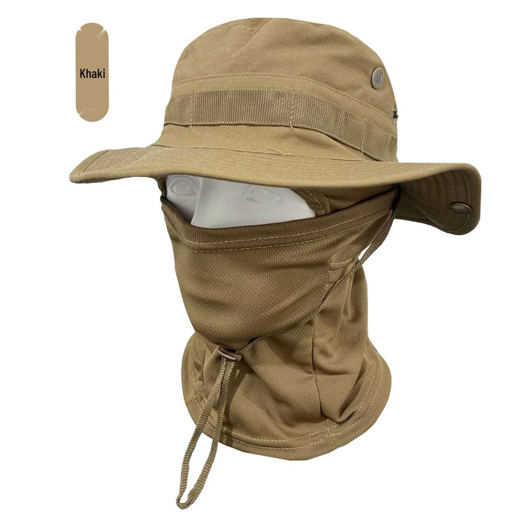 Outdoor Sonnenschutz Camouflage Hut & Sturmhauben Set: Winddicht, Sonnenschutz für Bergsteigen, Angeln & Radfahren