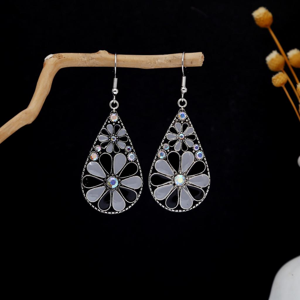 Bohemian Ethnic Style Oval Earrings, Retro Tourist Attractions Ethnic Minority Fringed Beaded Earrings