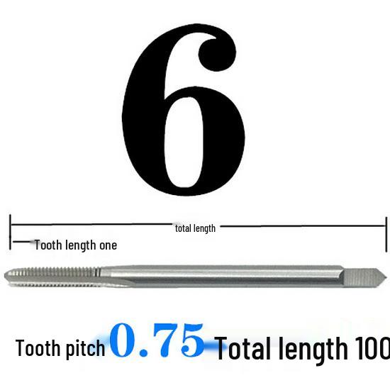 Extended Shank Fine Thread Tap for Hand and Machine Use, Non-standard Sizes M4-M24