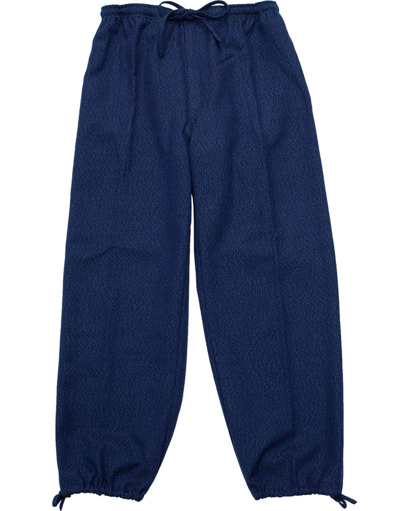 Watano Sato Thick Woven Samue Navy (Cotton Village) Kurume-ori (LL size, Blue)