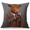Nordic Art Posters Style Decoration Cushion Cover Lion Rabbit Zebra Deer Funky Animal Funny Oil Painting Sofa Throw Pillow Cases