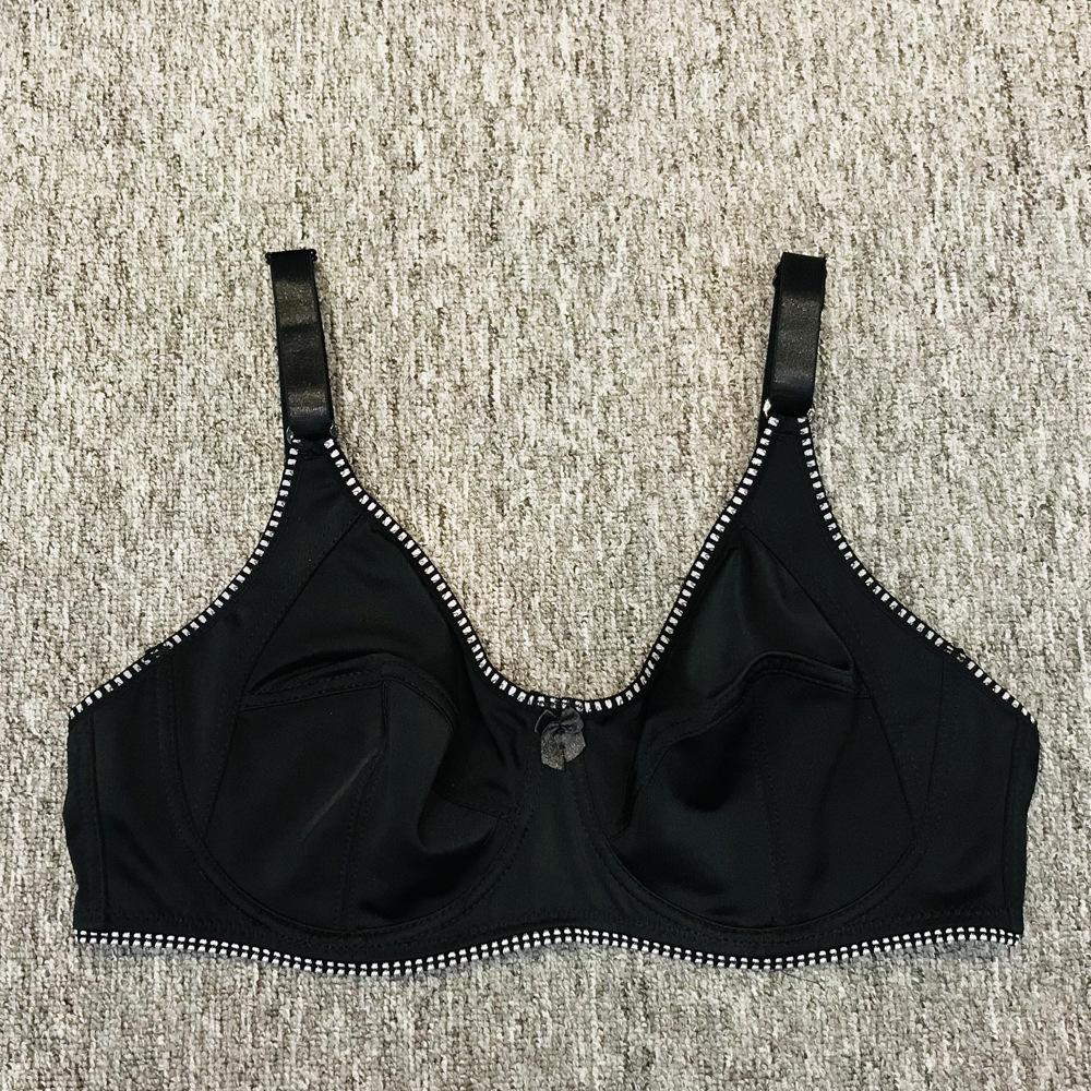 European and American simple integrated thin cup women's underwear big chest small fat MM full cup large size bra smooth mask