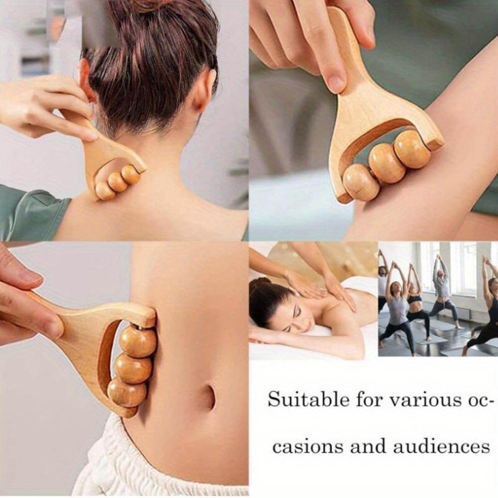 Wood Therapy Massage Set - Back Massage Roller and Muscle Belly Relief Tool for Cellulite/Muscle & Abdomen, 2Pcs Wooden Massage Roller