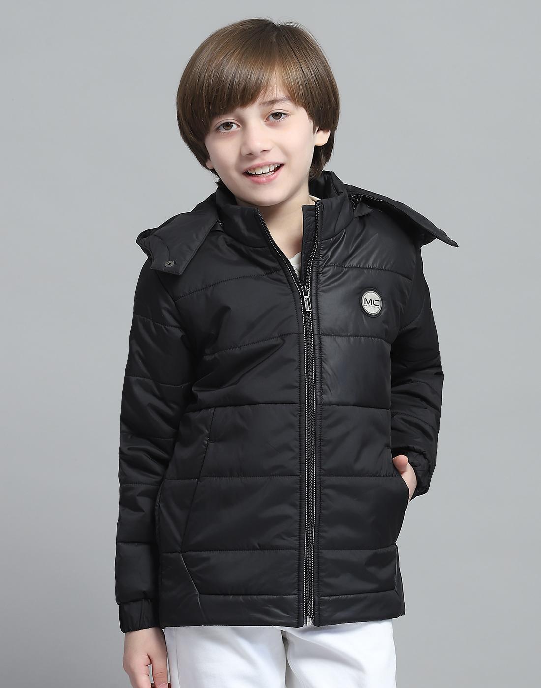 

Monte Carlo Solid Black Hooded Neck Full Sleeves Jacket for Boys 5-6 Years чёрный