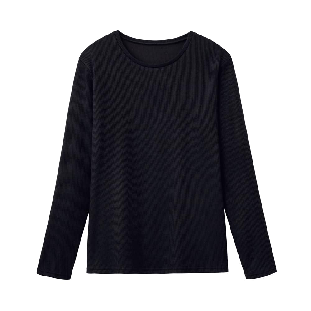 

Gunze HOTMAGIC MH8446 Long Sleeve Cotton Warm Inner Rib Black Women s T-Shirt, Blend, Moisture-Wicking, Heat-Generating, Material, чёрный