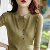 Women's Fashion Casual Solid Color Print Fall Winter 1/2 Sleeves O Neck Sweaters