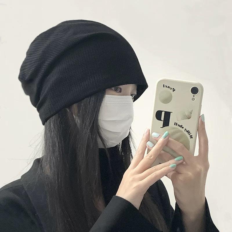 Hat Women's Spring and Autumn Stacking Hat Thin Trendy Versatile Knitted Hat Baotou Hat Pullover Confinement Hat Autumn and Winter Outdoor