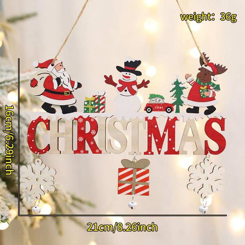Gnome Santa Claus Wooden Hanging Ornament 2025 Merry Christmas Decoration for Home Door Xmas Tree Pendants Navidad New Year 2026