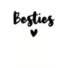 European Size Women'S Besties Heart Print T-Shirt, Fashionable Casual Round Neck Short Sleeve Tee, Comfortable