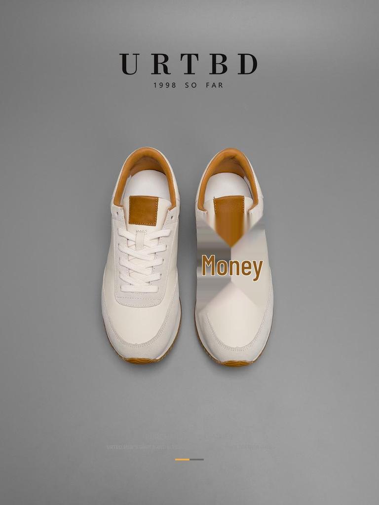 European Luxury Men's Genuine Leather Casual White Shoes - Trendy Summer Forrest Gump Style