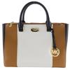 Tote Bag Handbag Brown / Black / White Leather Women Used