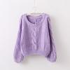 Autumn and Winter Loose Outer Wear Twist Pullover Sweater Women's Fashion Casual Lazy Short Crew Neck Knitted Sweater Versatile