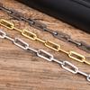 Stylish Paperclip Chain Bracelet for Men Women,Stainless Steel Rectangle Chain Bracelet Gift,Gold/Silver/Black/Grey Color