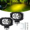 1/2pcs Universal Motorcycle LED Fog Lights Yellow White Spotlight 10W Floodlights 6000lm Auxiliary Fog Lamp